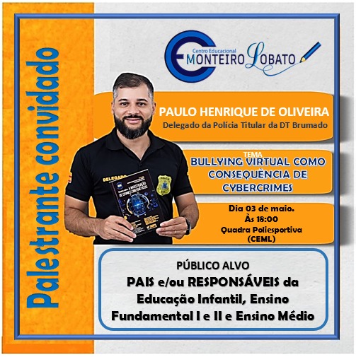 PALESTRA IMPORTANTE!!! Amanhã, 03/05/23: Para todos os Pais e/ou Responsáveis