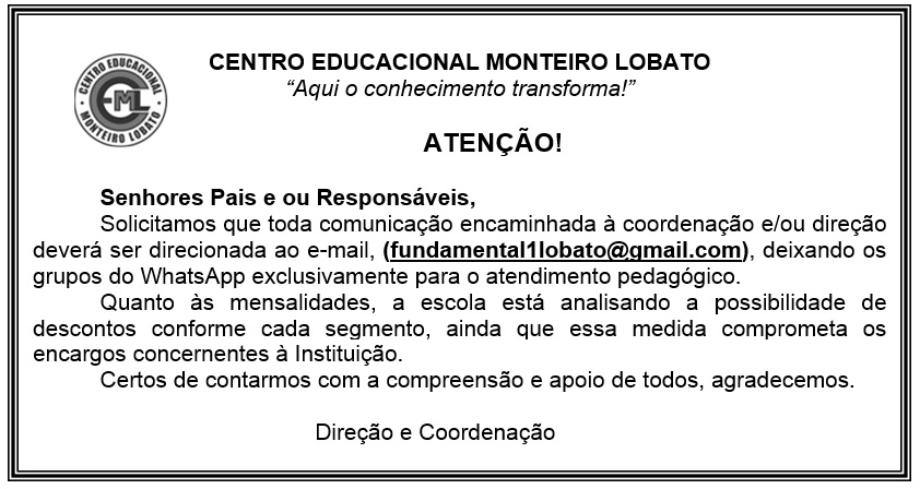 Esclarecimento sobre mensalidades e mensagens por e-mail