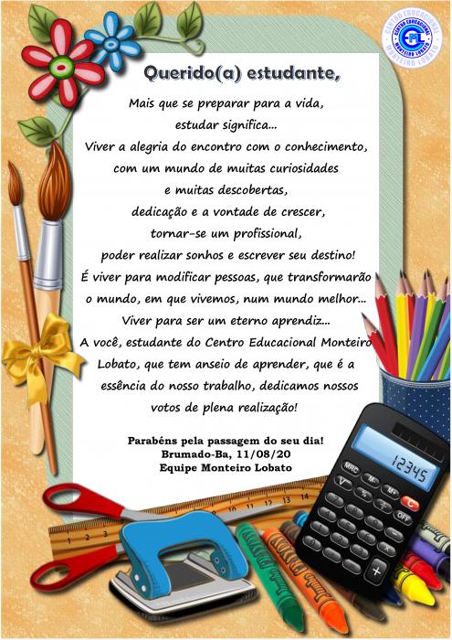FELIZ DIA DO ESTUDANTE!