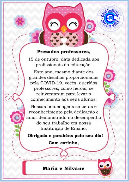 PARABÉNS, QUERIDOS PROFESSORES!