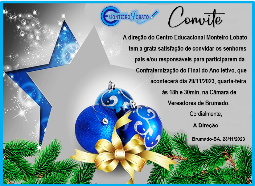 CONVITE - Confraternização com a Comunidade Escolar