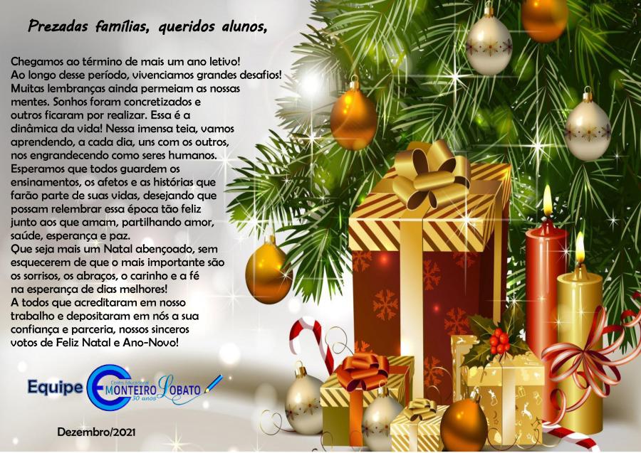 Feliz natal para toda comunidade escolar!!!