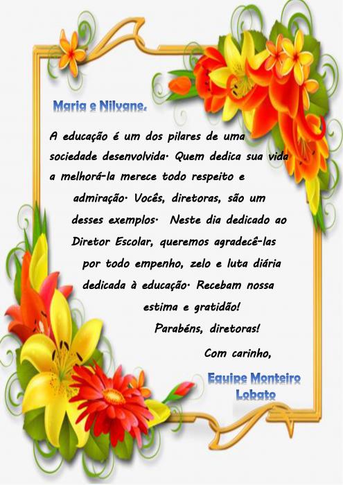 18 de outubro - Dia do(a) diretor(a) - Parabéns, diretoras!