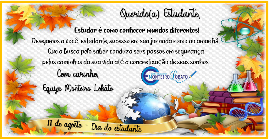 PARABÉNS, QUERIDOS ESTUDANTES! 